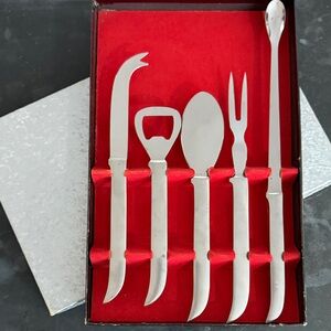 Vintage 5-Piece set stainless bar tools made by Klamar Designs Utensil Bar Set